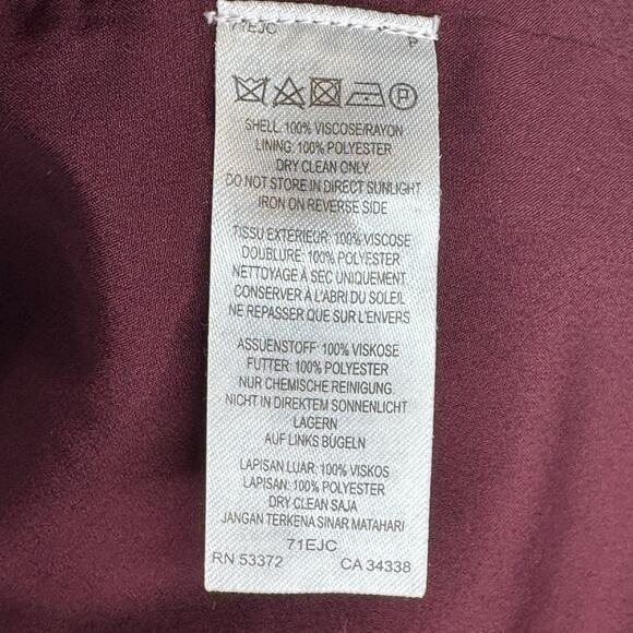 French Connection Vintage Embroidered Dress Burgundy Black Fit and Flare 6 - Picture 8 of 8